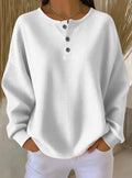 Round neck solid color pullover loose top