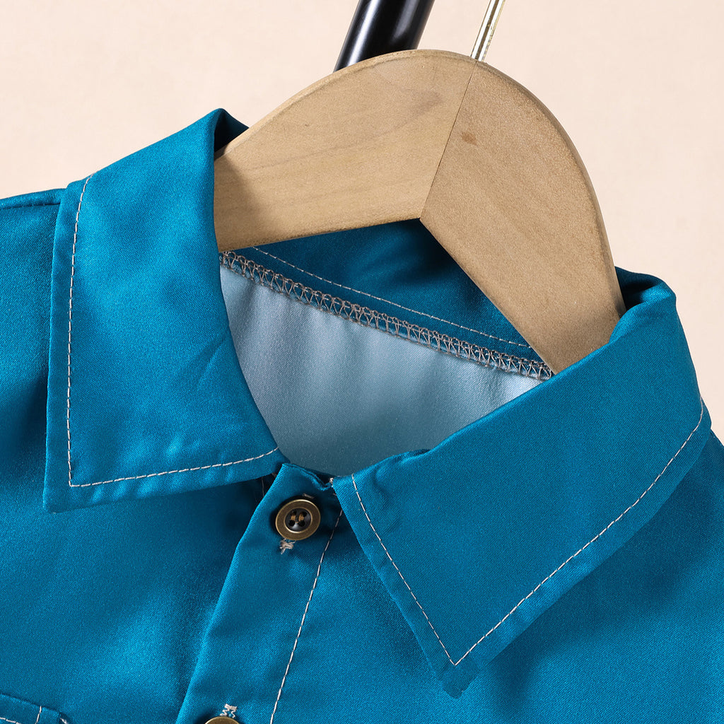 Long Sleeve Shirt with Two-Piece Casual Loose Pants Kids