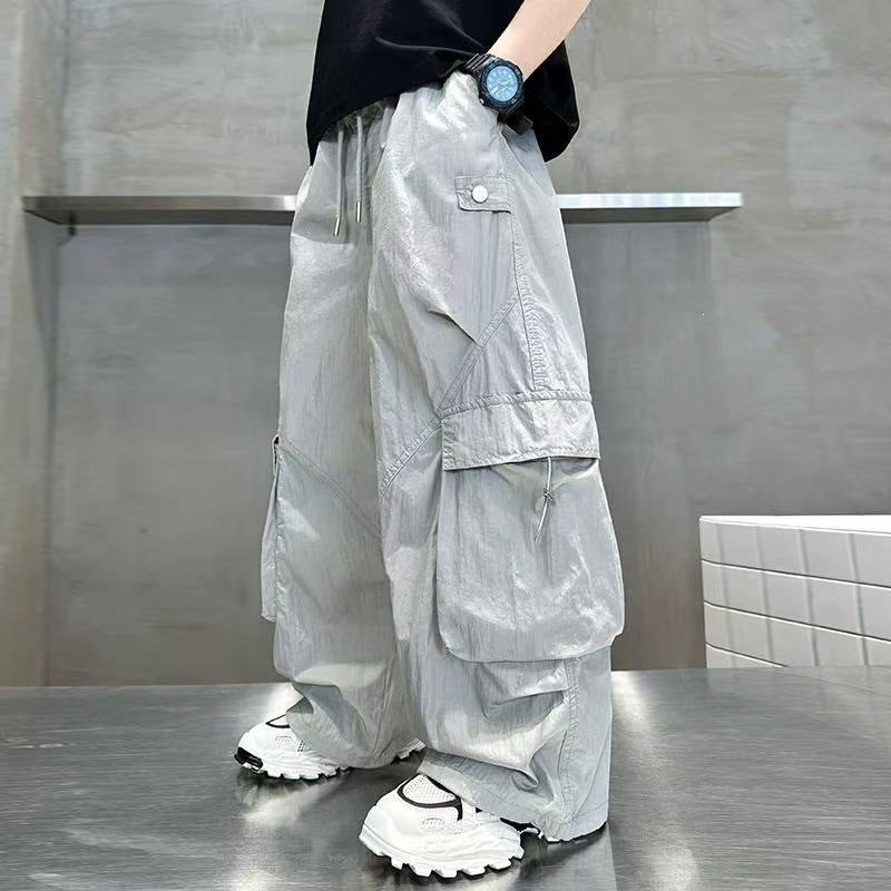 Boy's Casual Cargo Pants, StylishLoose Street Dance Children's Breathable Long Pants Trendy