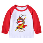 Round neck cartoon long sleeved top