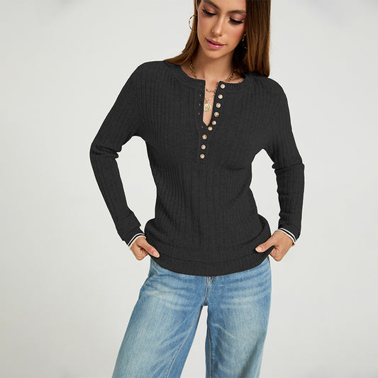 Damen Pullover mit Rundhalsausschnitt, langärmelig, Slim Fit