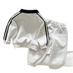 Children's casual polo shirt long sleeved two-piece set