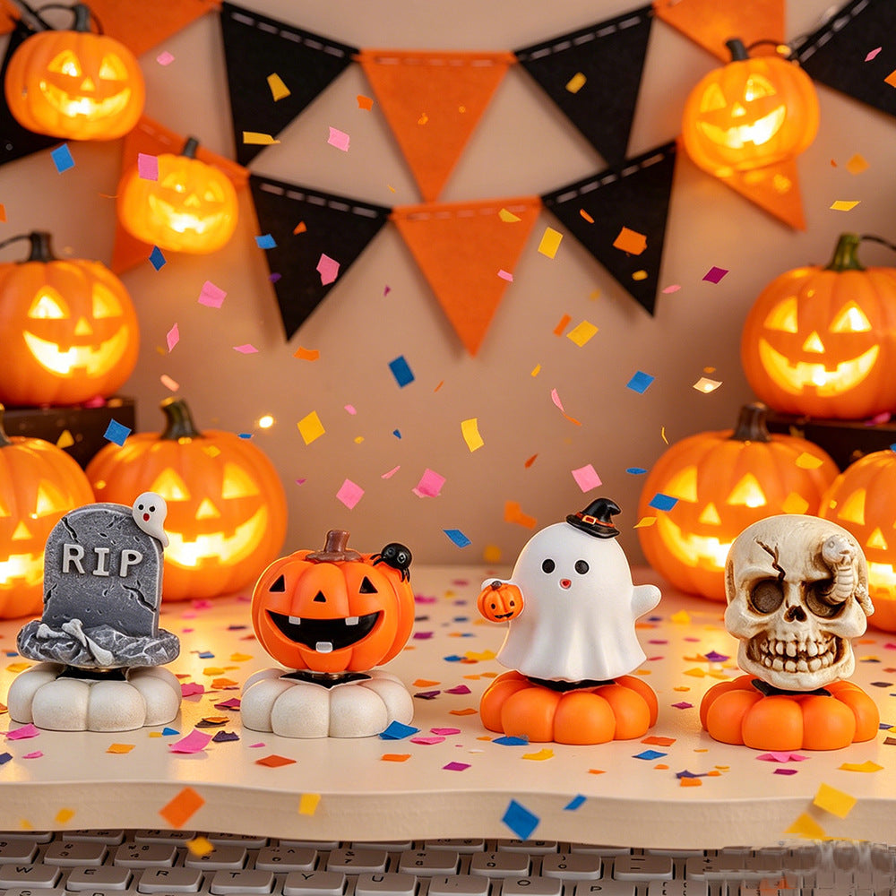 Halloween Decoration Pumpkin Sprite Resin Ornament Festival Craft Decor Item