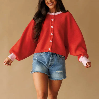Cardigan-Jacke mit langen Ärmeln aus Strick
