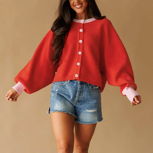 Cardigan-Jacke mit langen Ärmeln aus Strick