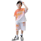Boy's Set  Short Sleeve Sports Wear Casual Stylish Trendy Look