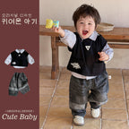Children's Spring 3-Piece Set for Boys Jeans Pants Casual Outfit