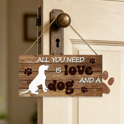 Hunde-Holzschild Wanddeko mit Pfotenmotiv