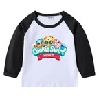 Children's T-shirt with round neck cartoon long sleeves