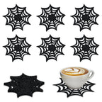 Halloween Party Decorative Coasters, Non-Woven Spiderweb Coasters, Halloween Table Decor