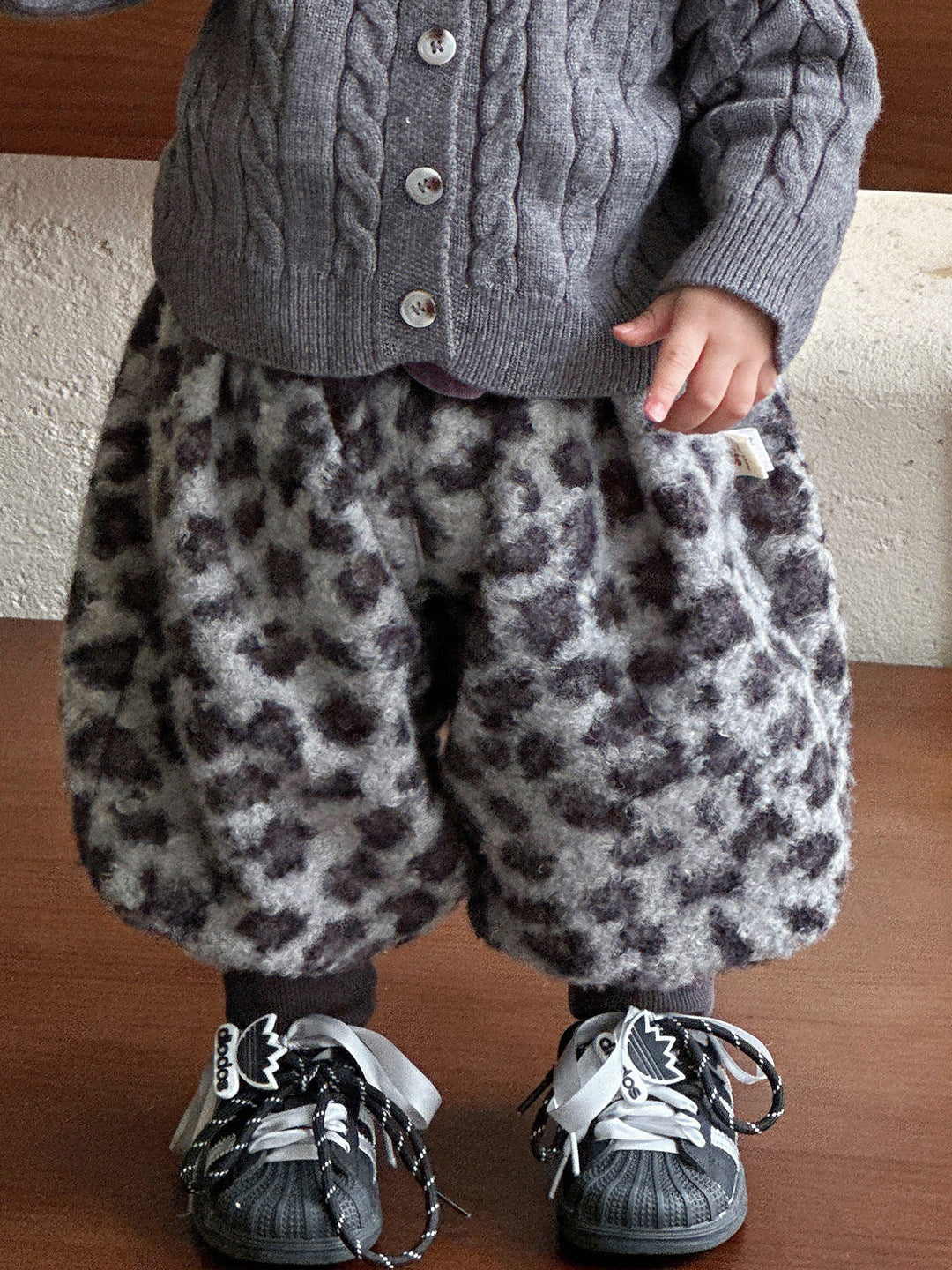 Cardigan Sweater Leopard Print Pants Three-Piece Set Outfit Boy Casual Clothing Set