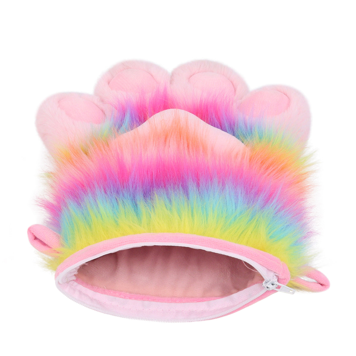 Plüsch-Umhängetasche Regenbogen Tierpfoten-Design
