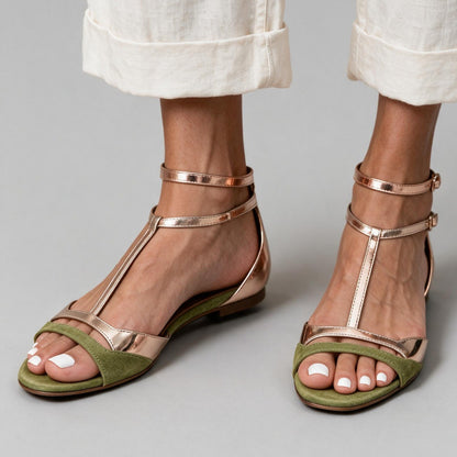 Flache Sommer-Sandalen Damen offene Zehenpartie