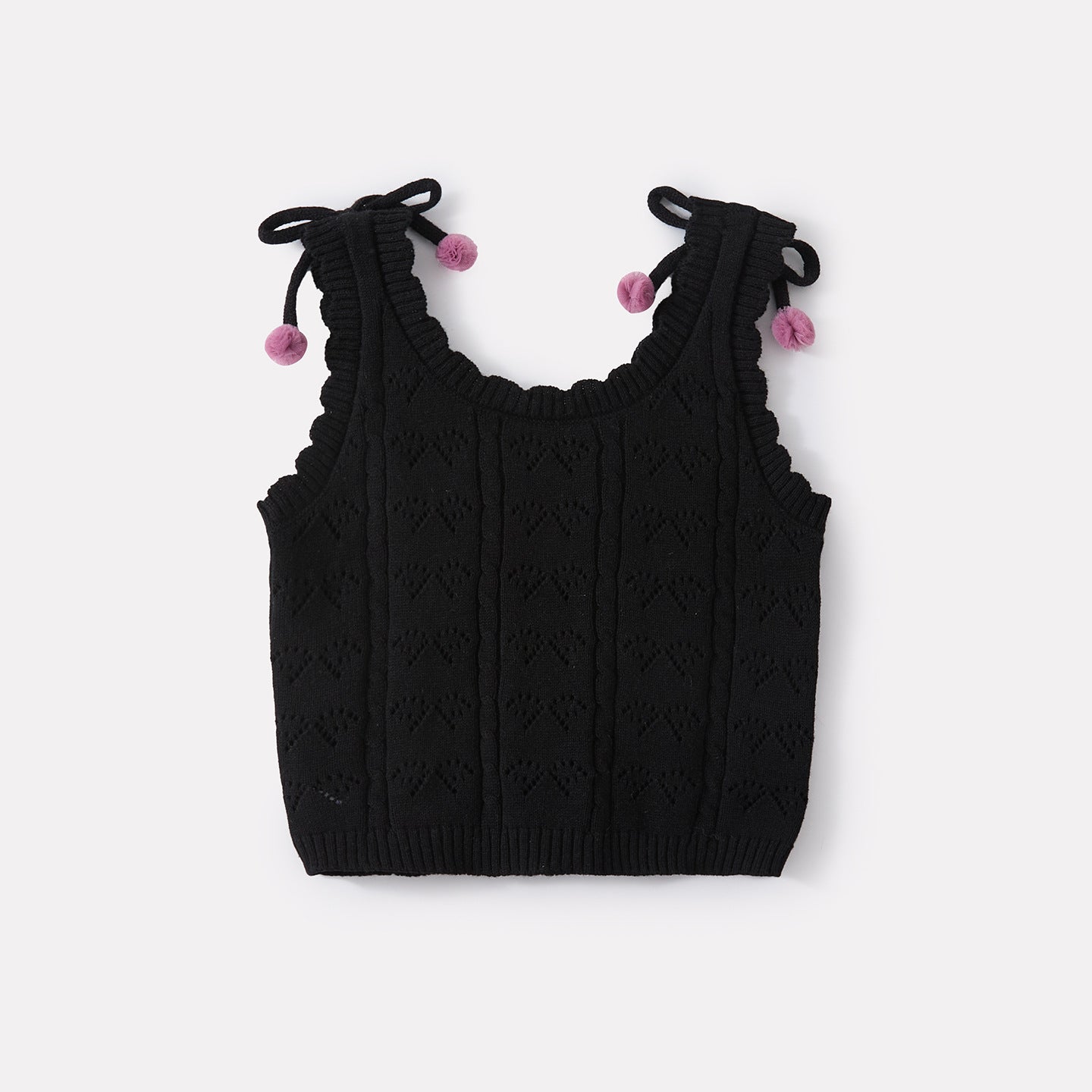 Bow Knit Vest and Mesh Skirt Two-Piece Set for Baby Girls Casual Cool Style