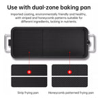 1500W Electric Teppanyaki Grill, Smokeless Non-Stick Griddle, Portable Tabletop BBQ Plate with Adjustable Temp