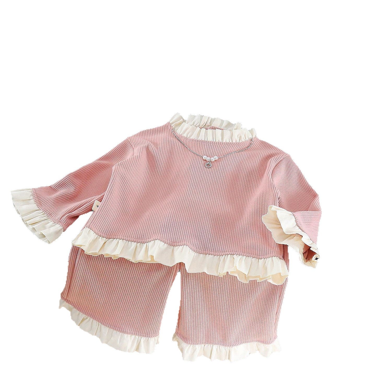 Children's Baby Girl Lace Long Sleeve Two Piece Set