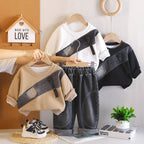 Casual hoodie long sleeved two-piece set for babies
