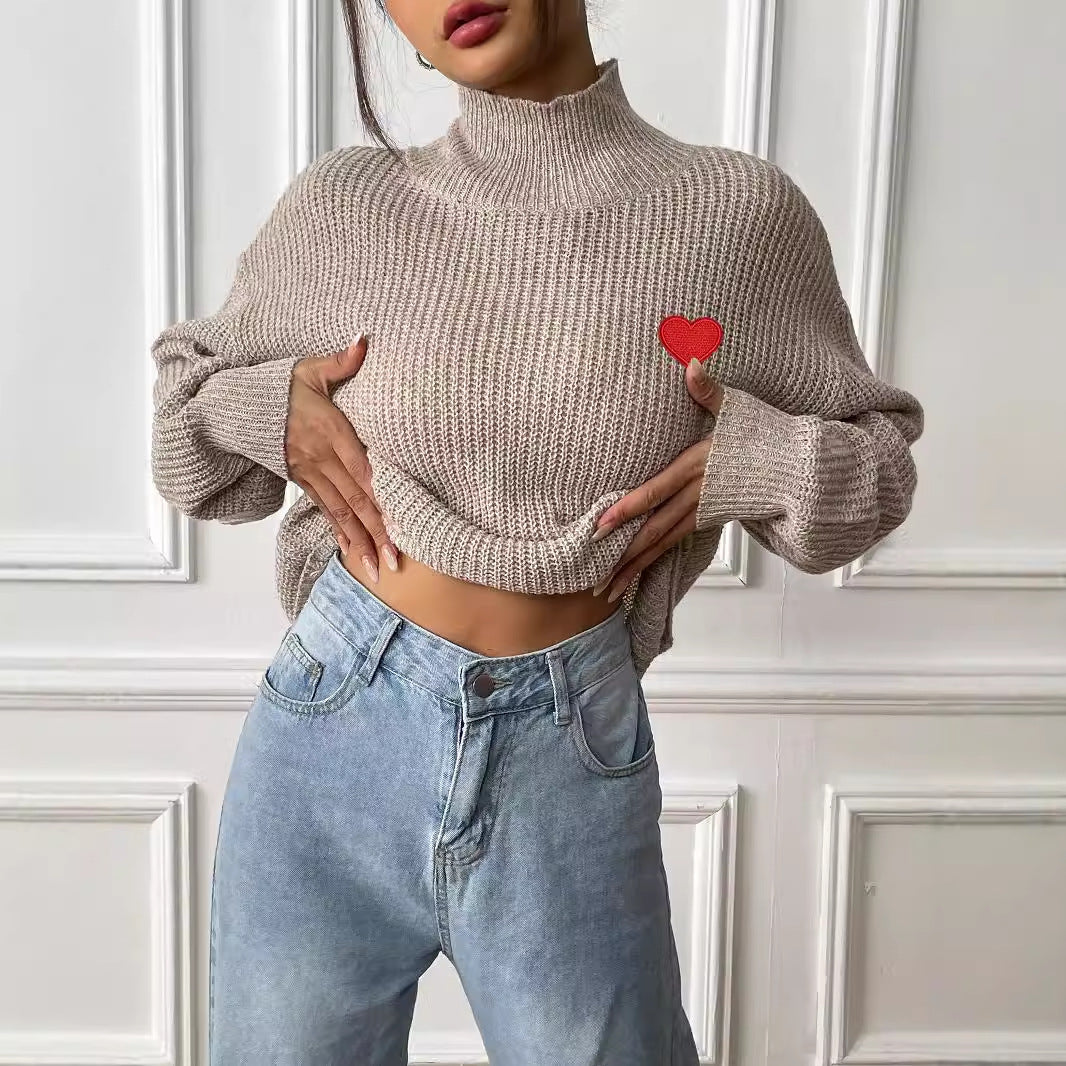 Damen Pullover mit Halbrollkragen, gemustertes Unterziehtop, mehrfarbig geblümt