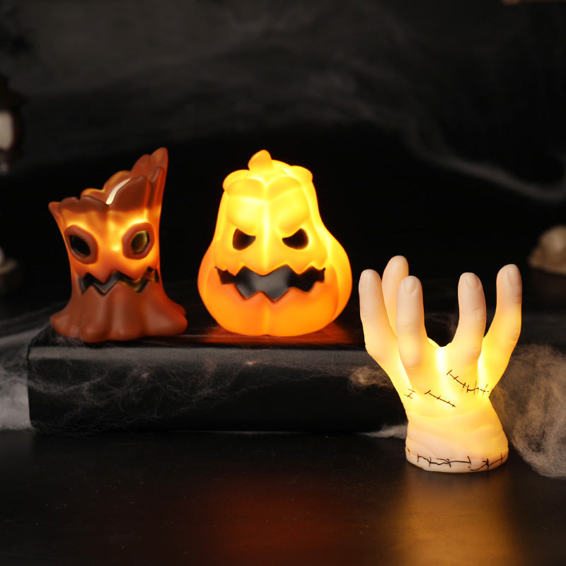 Halloween Glow Pumpkin Lantern Skull Hand Stump Decorative Ambient Light Creative Night Light Party Prop
