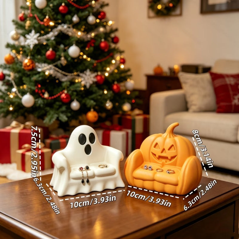 Ghost Sofa, Pumpkin Sofa Jewelry Tray, Halloween Home Decor, 3D Printed Ornament