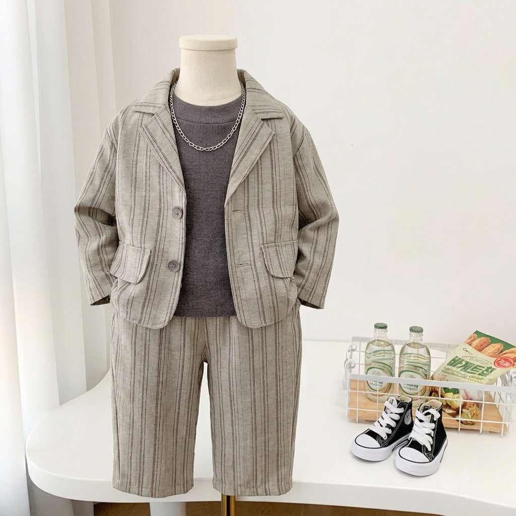 Baby Spring and Autumn Suit Long Sleeve Three Piece Set