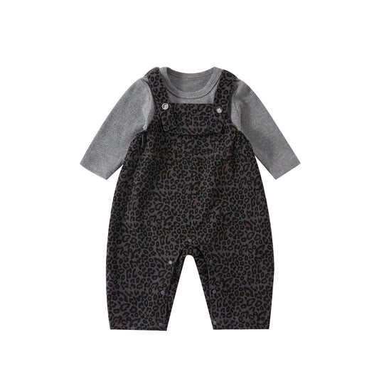 Baby Leoparden-Overall-Set, zweiteilig, süß