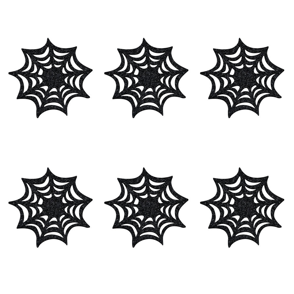 Halloween Party Decorative Coasters, Non-Woven Spiderweb Coasters, Halloween Table Decor