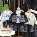 Spring and Autumn Baby Long Sleeve Three Piece Set