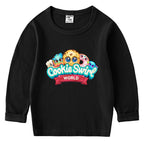 Children's cotton T-shirt with round neck and long sleeved base