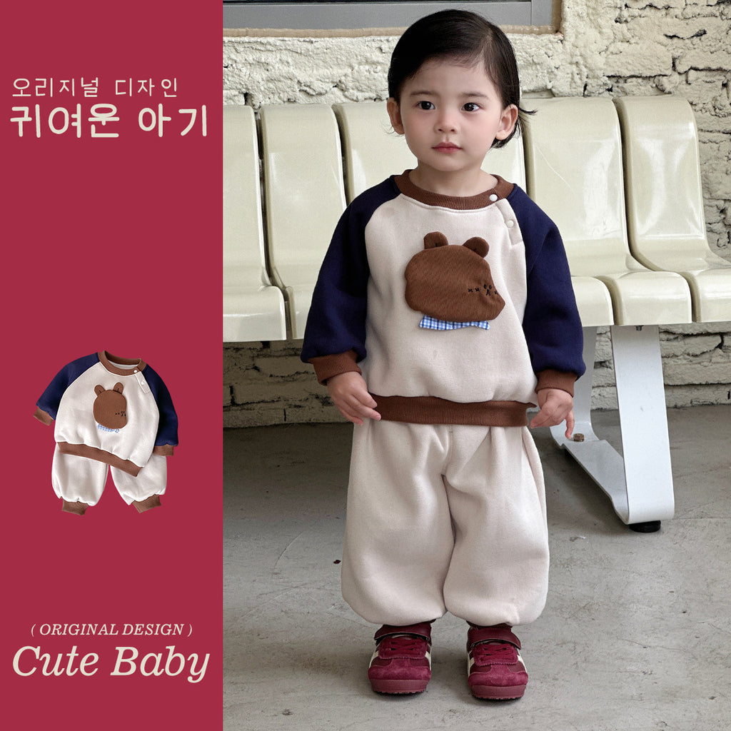 Cartoon Two-Piece Outfit Sweatshirt Pants Boy Outerwear