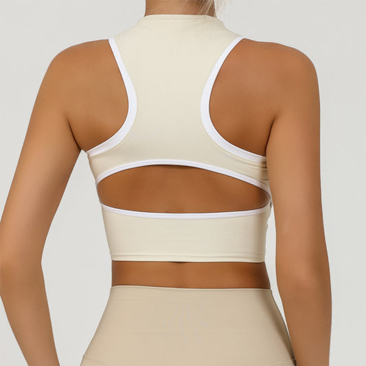 Yoga-Crop-Top mit Reissverschluss