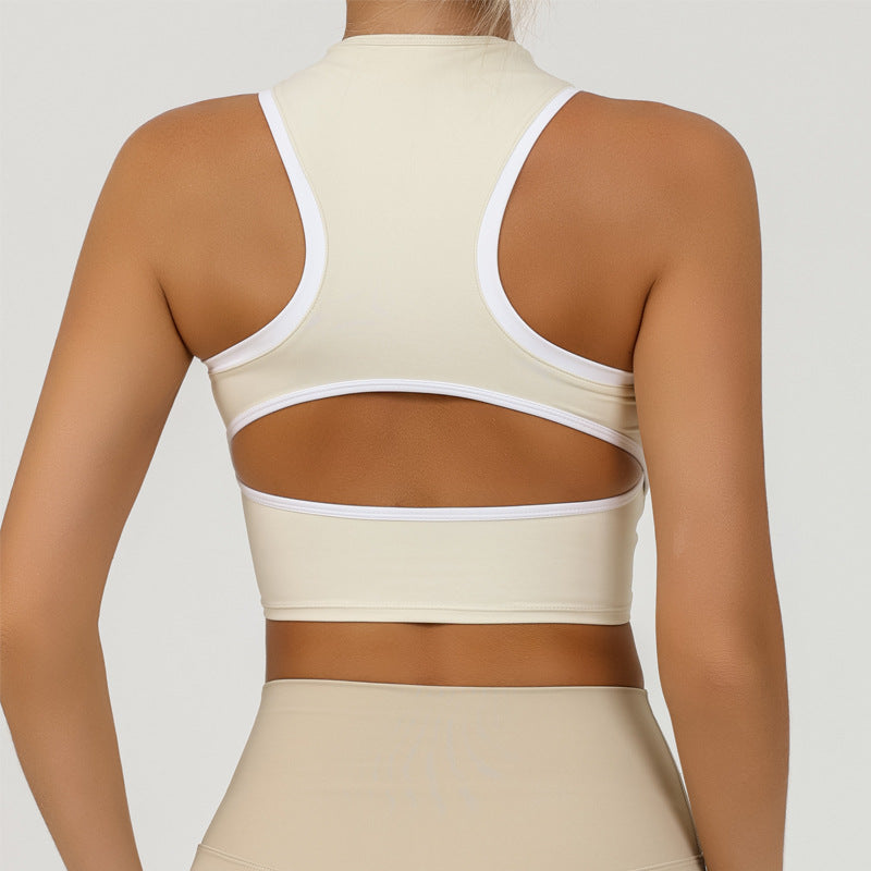 Yoga-Crop-Top mit Reissverschluss