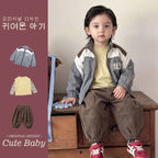 Jacket T-Shirt Corduroy Pants  Stylish 3-Piece Set