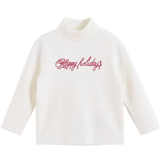 Velours-Langarmshirt für Kinder in vier Farben