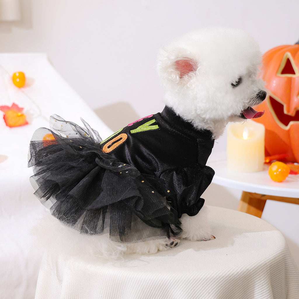 Pet Clothes Spring Autumn Small Dog Puppy Festival Outfit Halloween Tulle Dress
