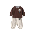 Outfit Set Simple Stripe Hoodie and Sweatpants Two-Piece Wear