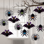 Halloween Decorative Hanging Ornament Spider Bat Honeycomb Ball Pendant 3D Spider Honeycomb Decoration