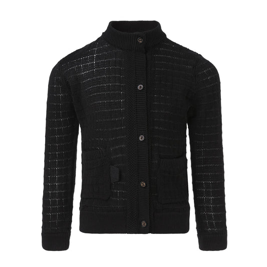 Black Summer Cardigan with Front Button Fastening
