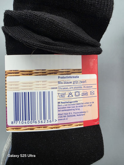 Damen Socken 5er-Pack – Mix Blau/Grau/Schwarz | Gr. 35–38