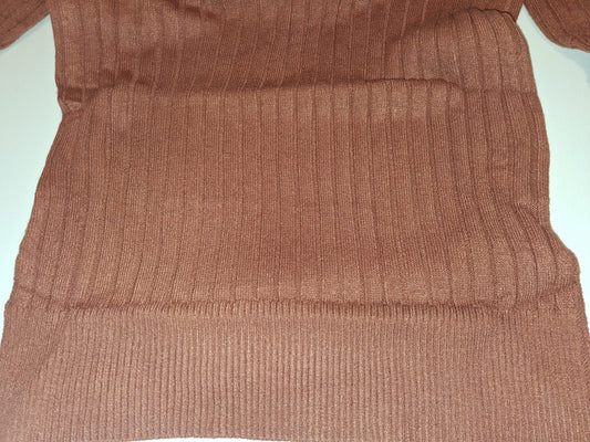 Umstands-Strickkleid in Rippstrick mit V-Ausschnitt, rostbraun – bonprix mama (Gr. 36/38–44/46, B-Ware)