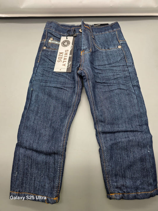 Shialy Kids Kinderjeans dunkelblau mit Kontrastnähten, neu mit Etikett