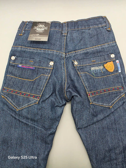 Shialy Kids Kinderjeans dunkelblau mit Kontrastnähten, neu mit Etikett