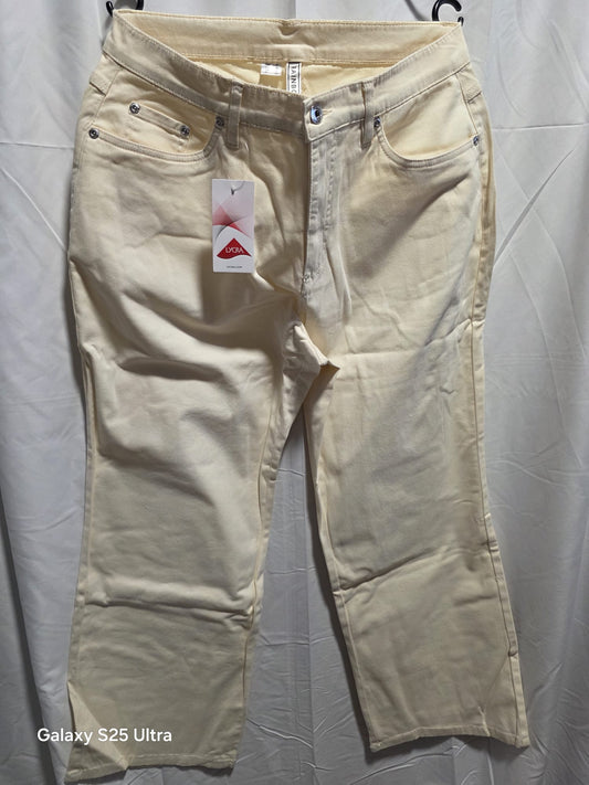 Rainbow Stretch-Jeans Damen in Creme – 5-Pocket mit LYCRA®, Neuware mit Etikett
