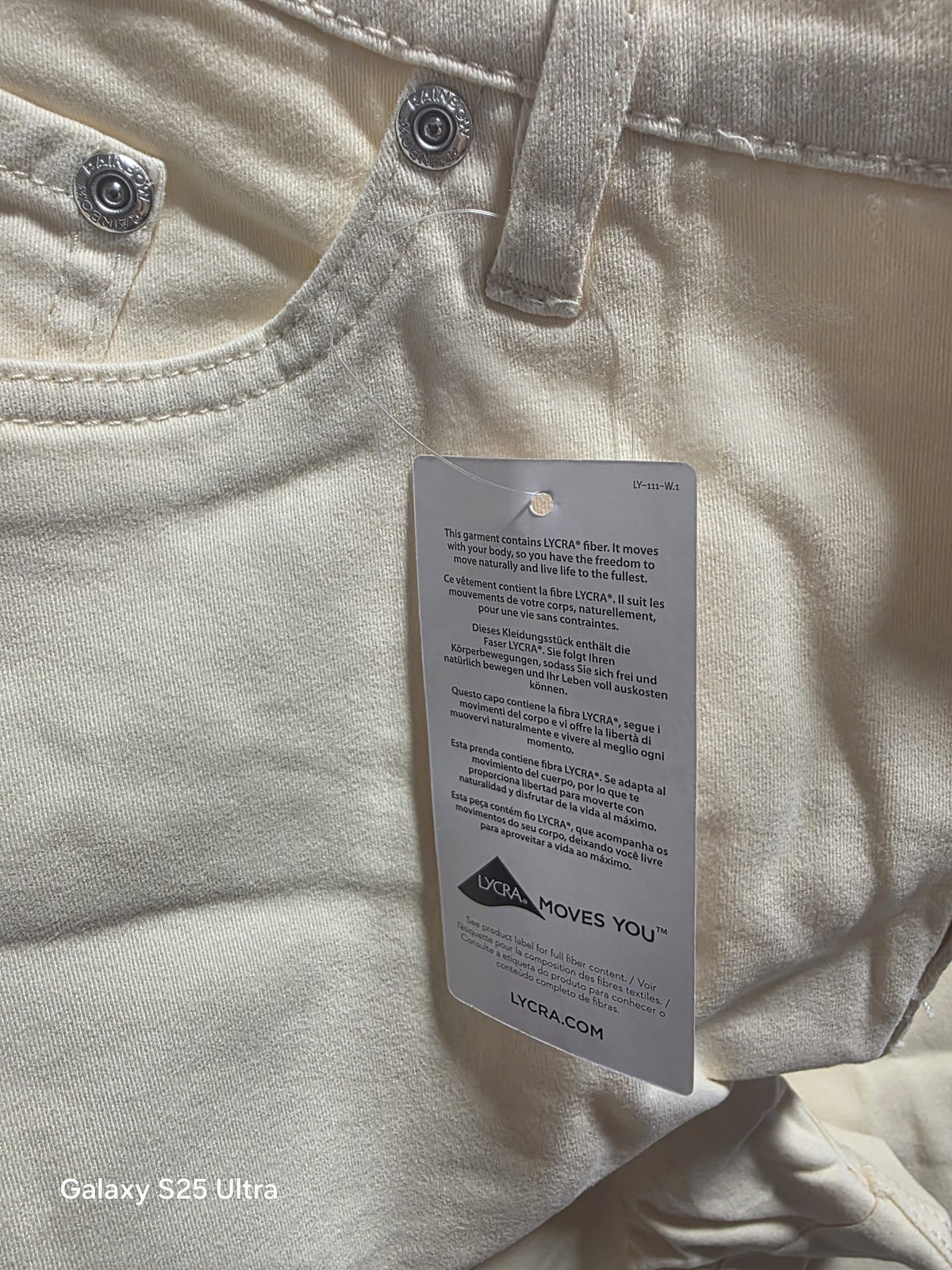 Rainbow Stretch-Jeans Damen in Creme – 5-Pocket mit LYCRA®, Neuware mit Etikett
