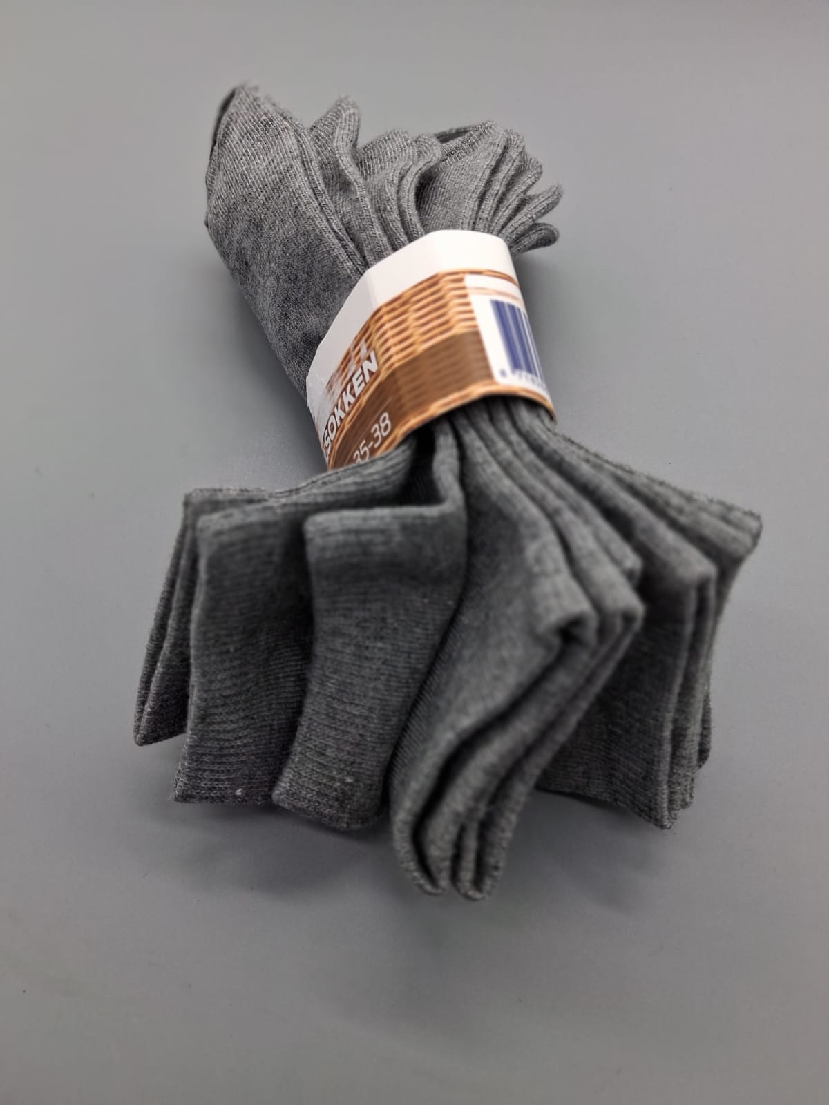Damen Enkelsocken Grau Barcode