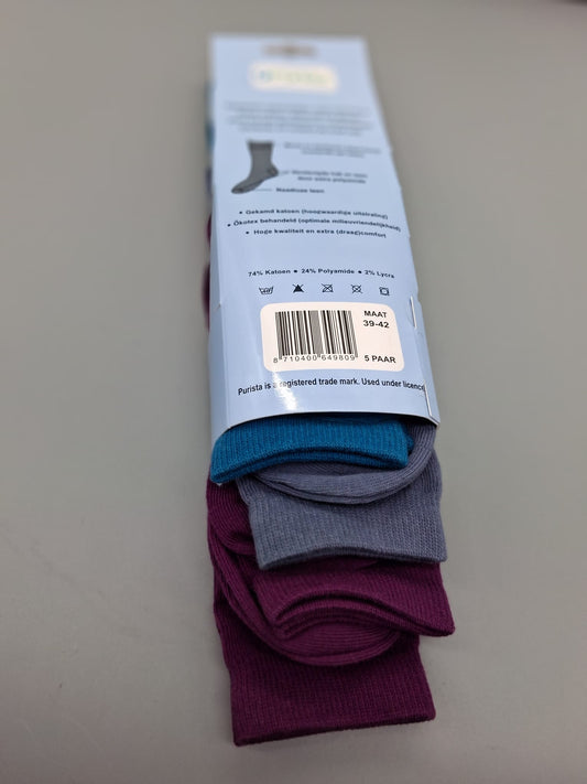 Purista Socken Etikett Rueckseite