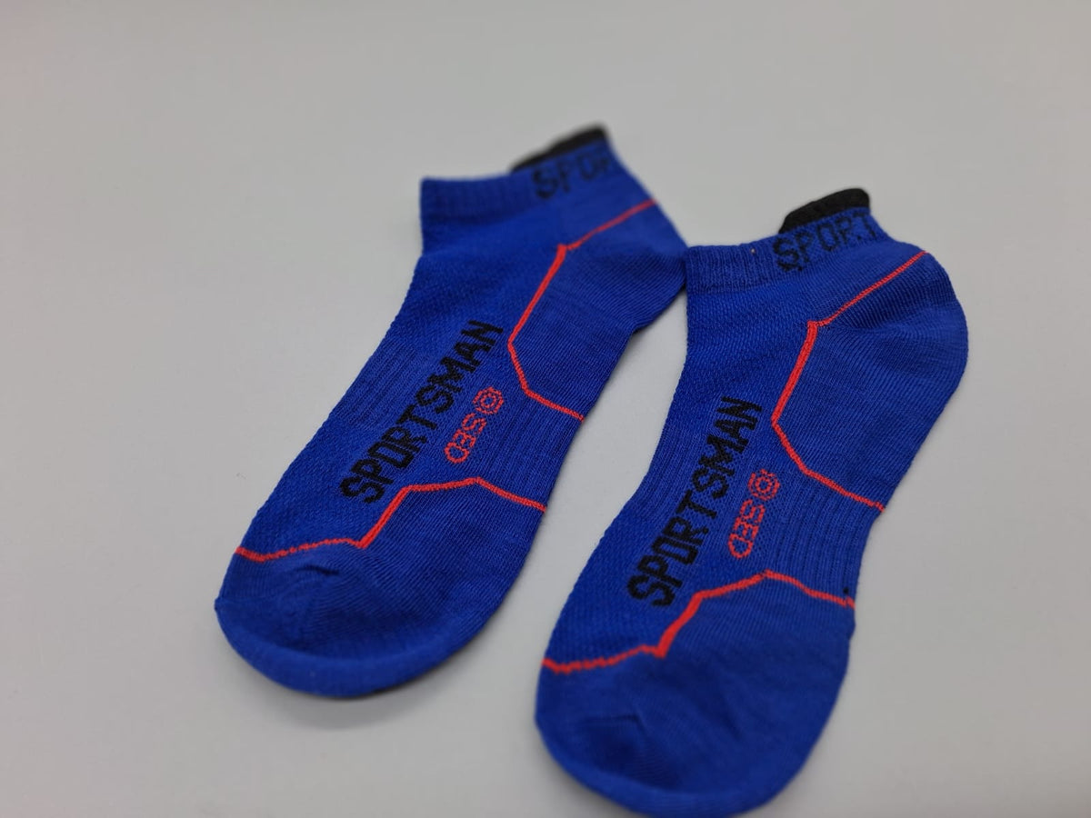 Sportsman Sneakersocken Blau Rot Seitenansicht