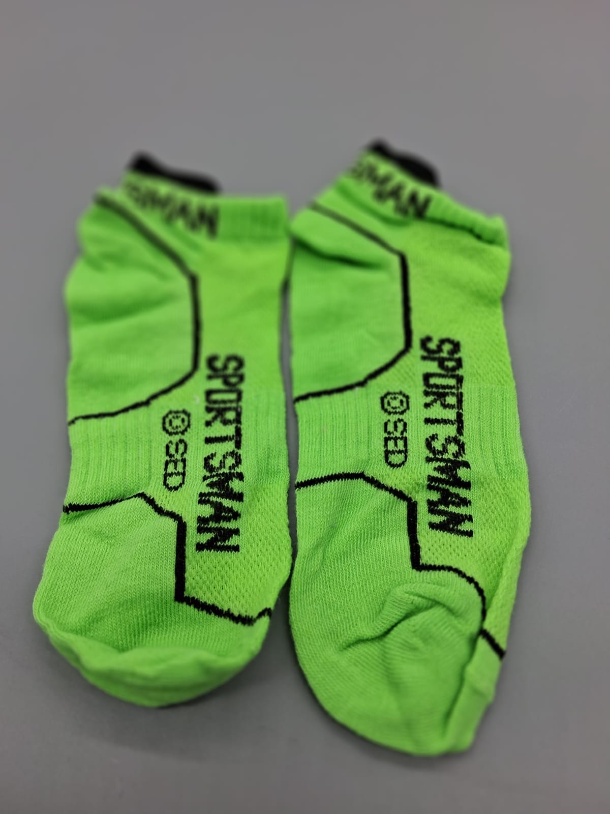 Sportsman SED Sneakersocken Neongrün Schwarz Seitenansicht