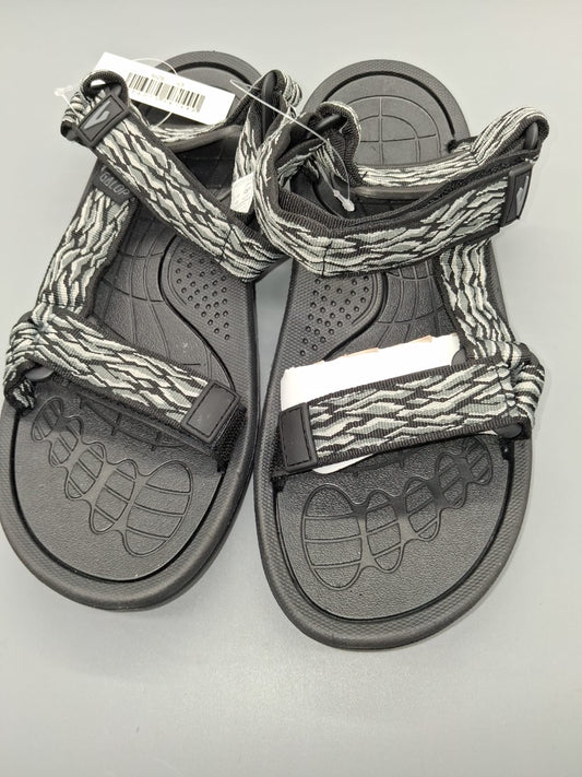 Herren Trekkingsandalen Grau Schwarz Klettverschluss Oberseite NEU