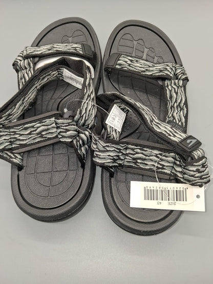 Herren Trekkingsandalen Grau Schwarz Riemen Etikett Gr. 43